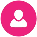 Icon_Personal.Business Psychology. Dr. Tricia Groff Small pink circle showing outline of one person's head, representing personal or individual challenges for High Achievers