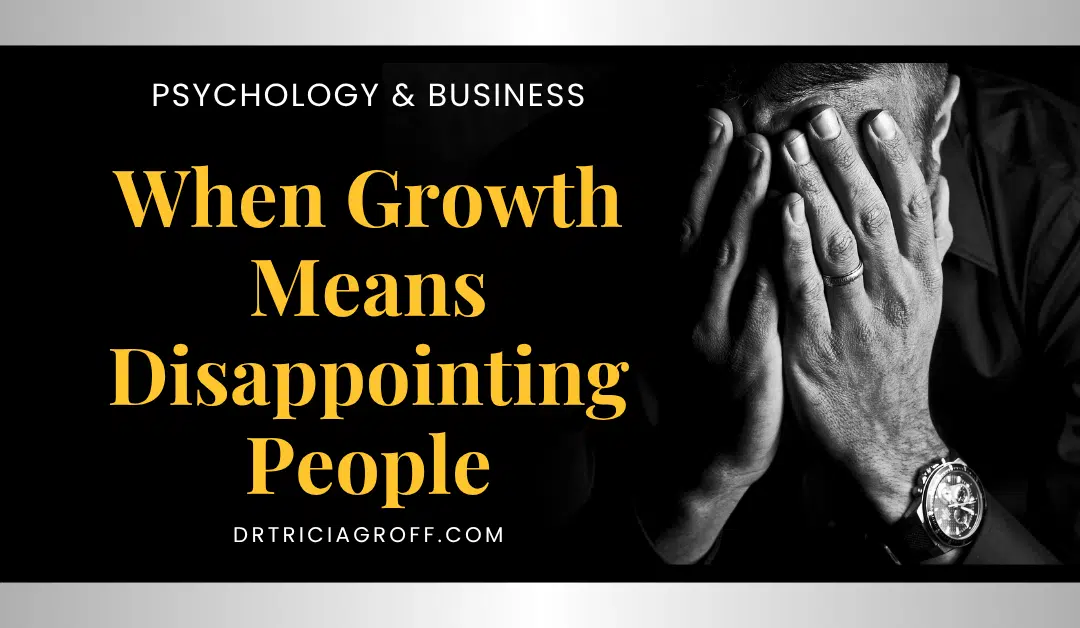 Man with head in his hands. Title graphic for How to Cope with Disappointing People